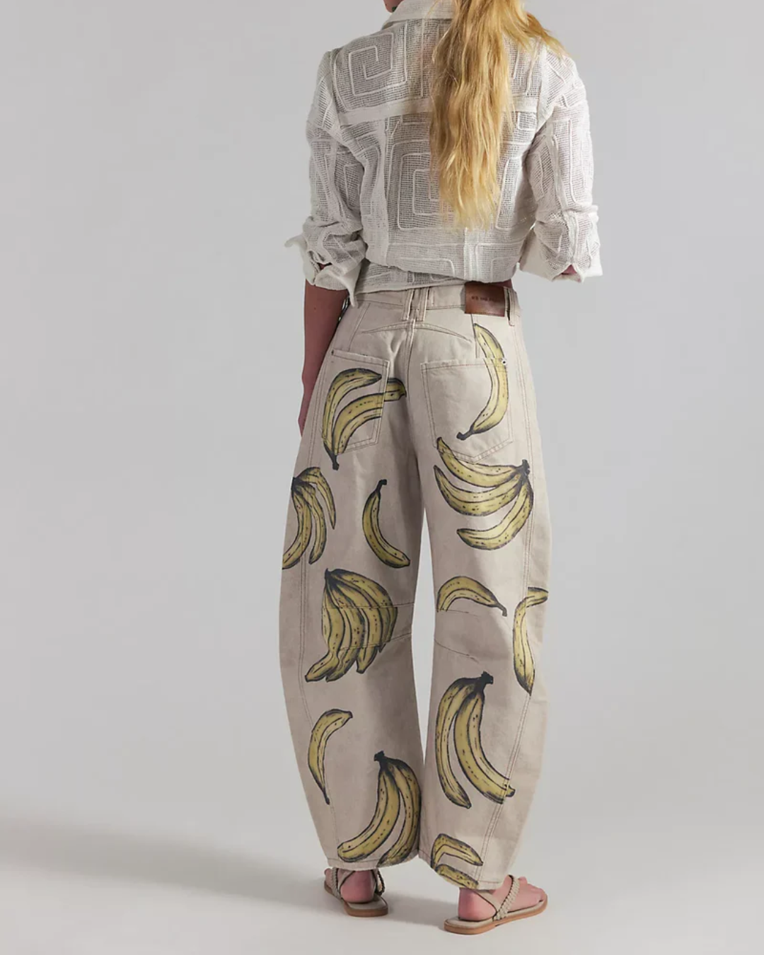 BARREL JEANS | GOOD LUCK PRINTED: GO BANANAS-Denim-FREE PEOPLE-Coriander