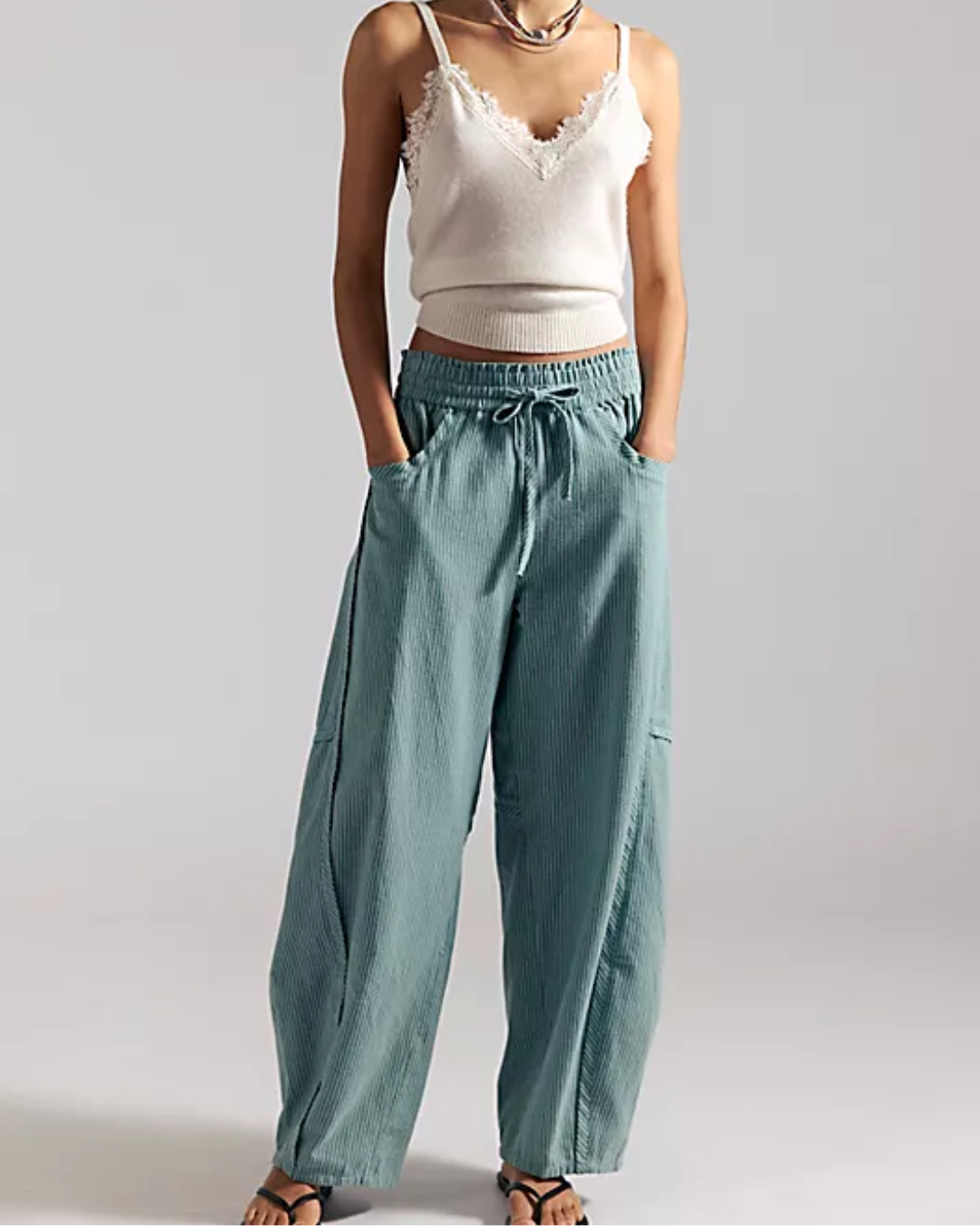 BARREL LEG PANTS | SOMETHING GOOD-Bottom-FREE PEOPLE-XSMALL-BLUE TRELLIS-Coriander