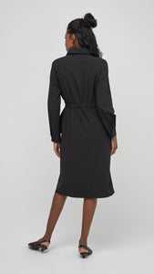 BASIC BLACK SHIRT DRESS-Dress-UCHUU-Coriander