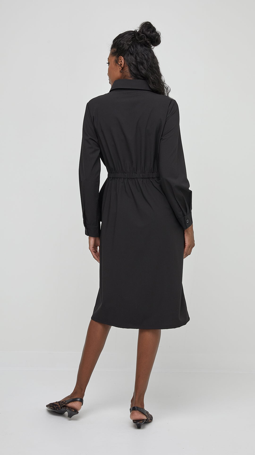 BASIC BLACK SHIRT DRESS-Dress-UCHUU-ONE-BLACK-Coriander