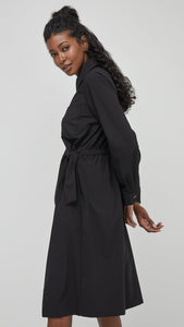 BASIC BLACK SHIRT DRESS-Dress-UCHUU-Coriander