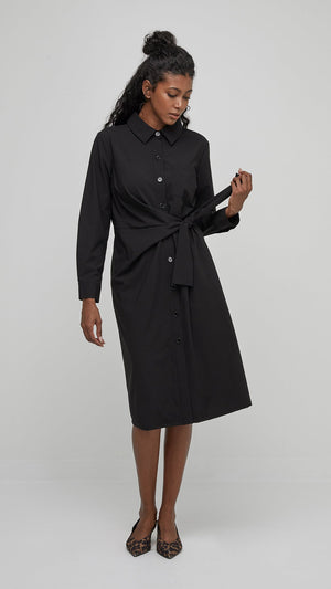 BASIC BLACK SHIRT DRESS-Dress-UCHUU-ONE-BLACK-Coriander