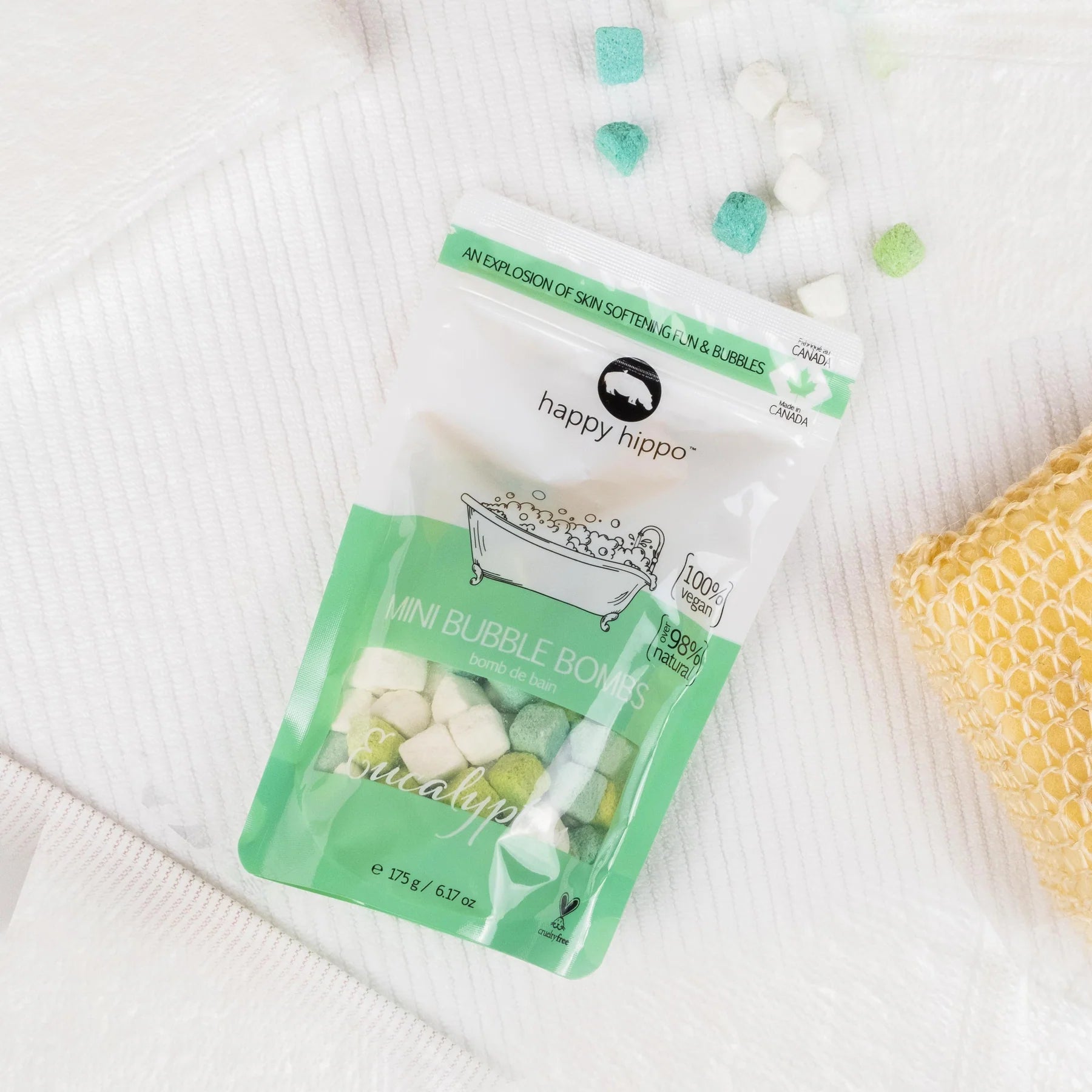 BATH BOMBS | MINI-Self Care-HAPPY HIPPO-EUCALYPTUS-Coriander