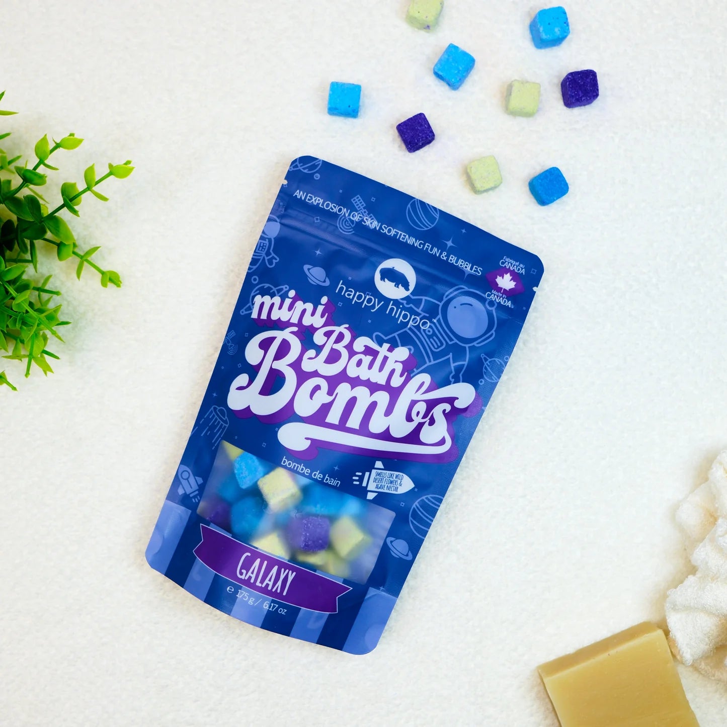 BATH BOMBS | MINI-Self Care-HAPPY HIPPO-GALAXY-Coriander