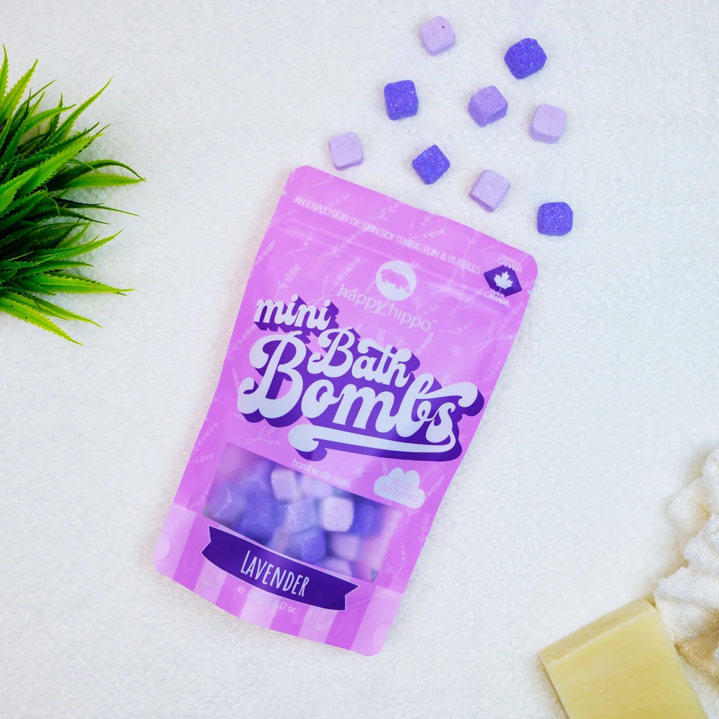 BATH BOMBS | MINI-Self Care-HAPPY HIPPO-LAVENDER-Coriander