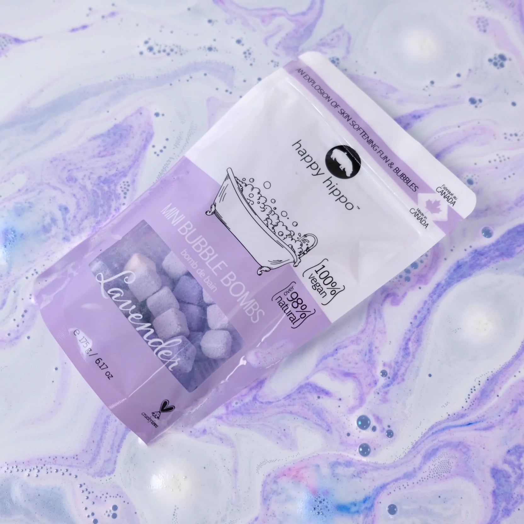 BATH BOMBS | MINI-Self Care-HAPPY HIPPO-LAVENDER-Coriander