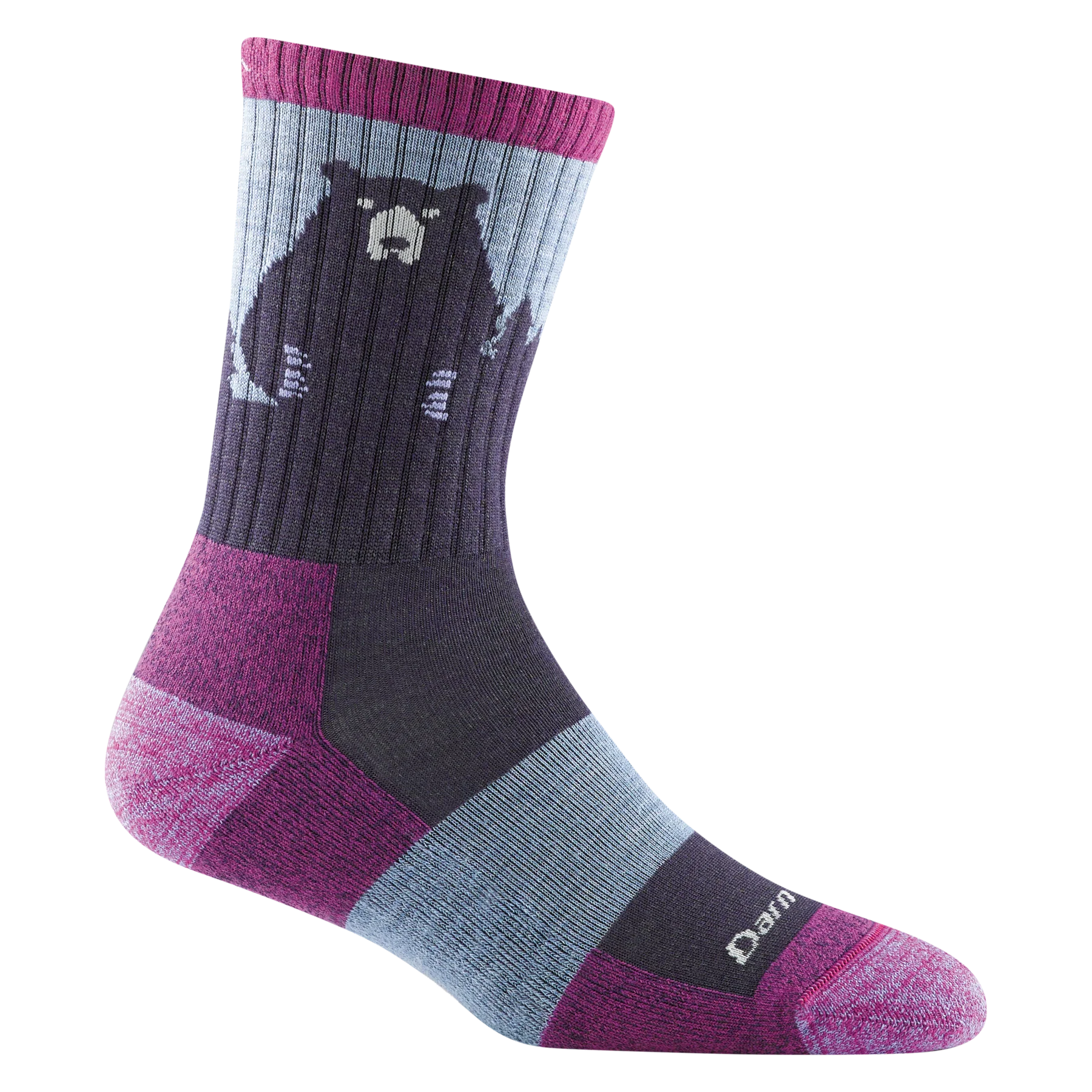 BEAR TOWN MICRO CREW WOMEN'S SOCKS-Socks & Footwear-DARN TOUGH-MEDIUM-PURPLE-Coriander