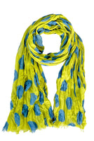 BIG SMUDGE DOT COTTON SCARF - PERI/CITRON-Scarves & Wraps-SEE DESIGN-Coriander