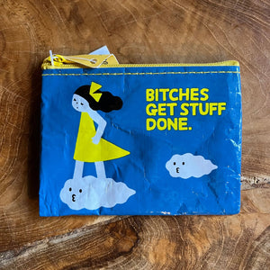 BITCHES GET STUFF DONE COIN PURSE-Bags & Wallets-BLUE Q-Coriander