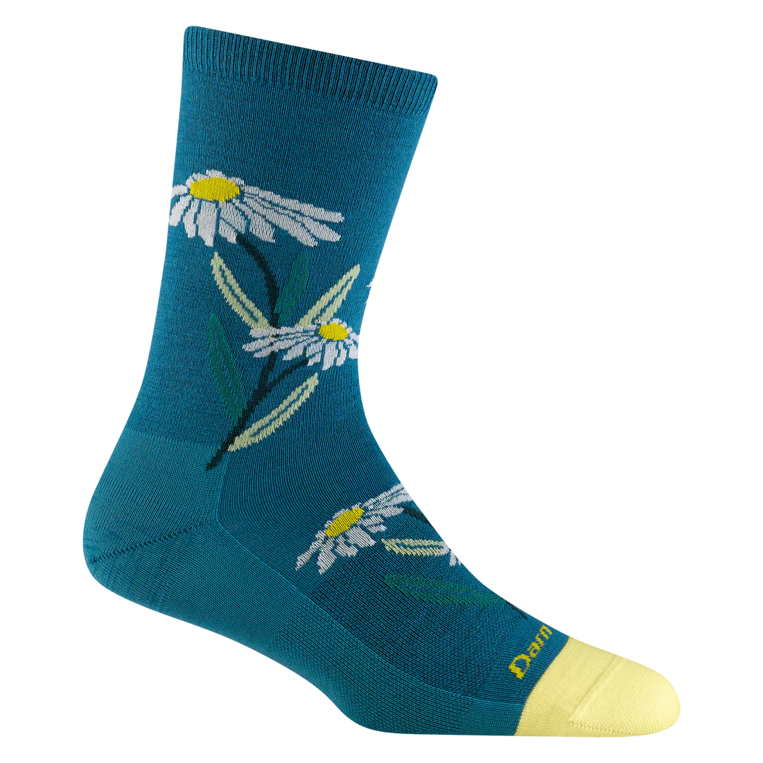 BLOSSOM WOMEN'S CREW SOCKS-Socks-DARN TOUGH-MEDIUM-CAS-Coriander