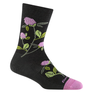 BLOSSOM WOMEN'S CREW SOCKS-Socks-DARN TOUGH-MEDIUM-CHAR-Coriander