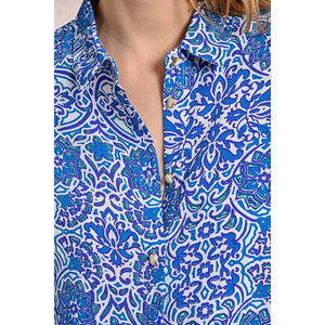 BLOUSE | BLUE ASHA T-SHIRT-Top-MOLLY BRACKEN-Coriander