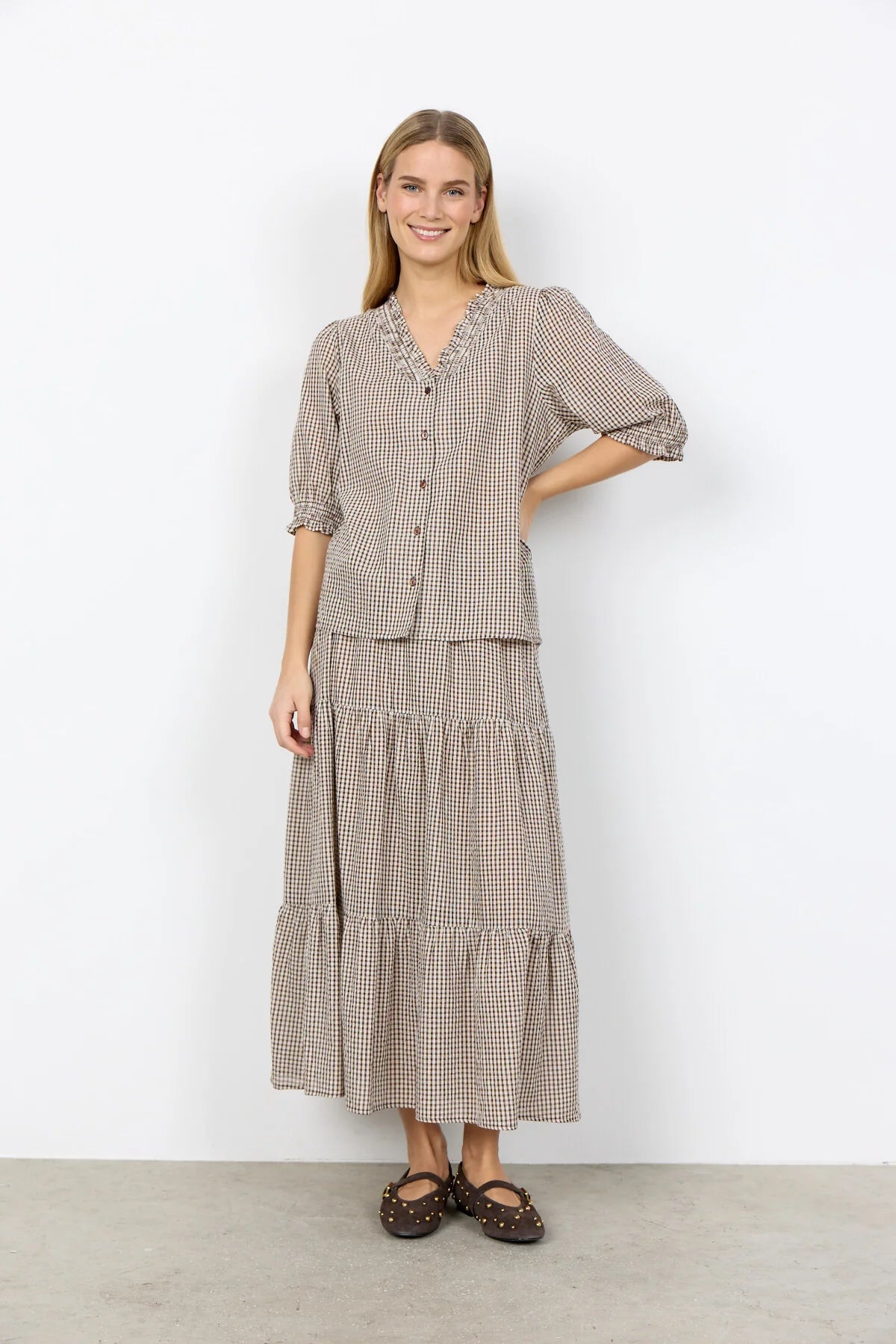 BLOUSE | CANELITA: ROCKY ROAD-Top-SOYACONCEPT-Coriander