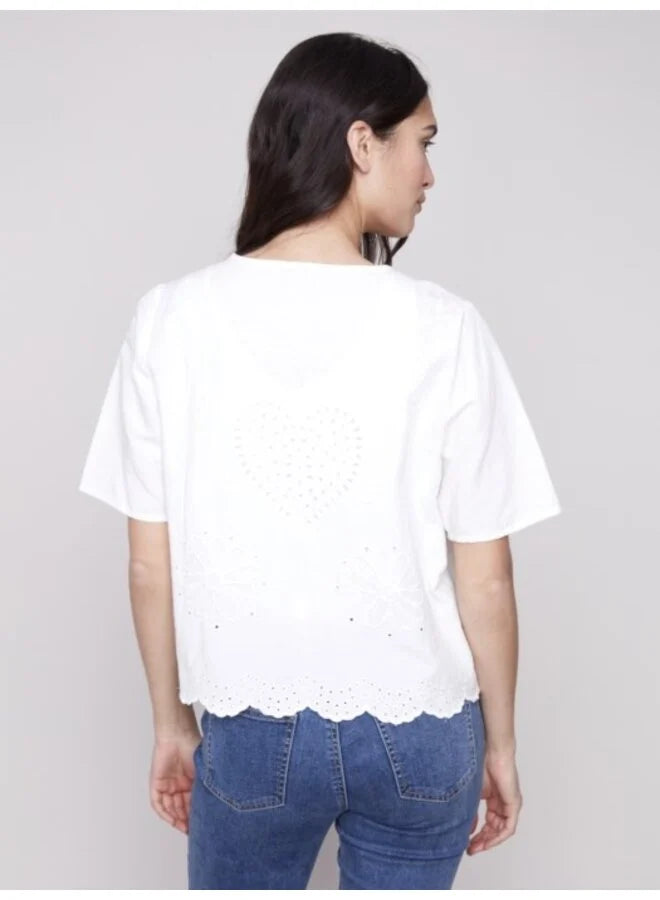 BLOUSE | ELBOW SLEEVE V-NECK-Tops-CHARLIE B-Coriander