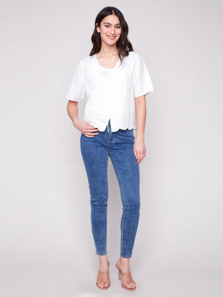 BLOUSE | ELBOW SLEEVE V-NECK-Tops-CHARLIE B-Coriander