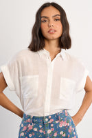 BLOUSE | FLOWING CAP-SLEEVED-Top-MOLLY BRACKEN-XSMALL-WHITE-Coriander