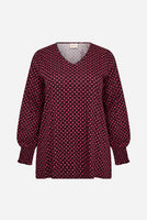 BLOUSE | NIA 2: BORDEAUX-Tops-WASABI CONCEPT-XXLARGE-DARK RED-Coriander