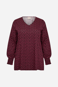 BLOUSE | NIA 2: BORDEAUX-Tops-WASABI CONCEPT-XXLARGE-DARK RED-Coriander