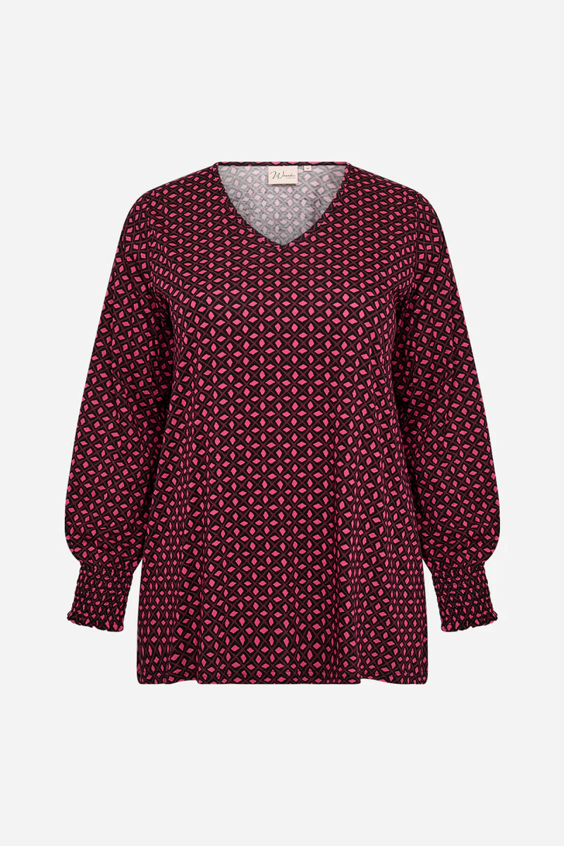 BLOUSE | NIA 2: BORDEAUX-Tops-WASABI CONCEPT-XXLARGE-DARK RED-Coriander