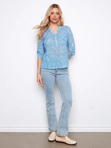 BLOUSE | ROLL-UP SLEEVE-Top-CHARLIE B-Coriander