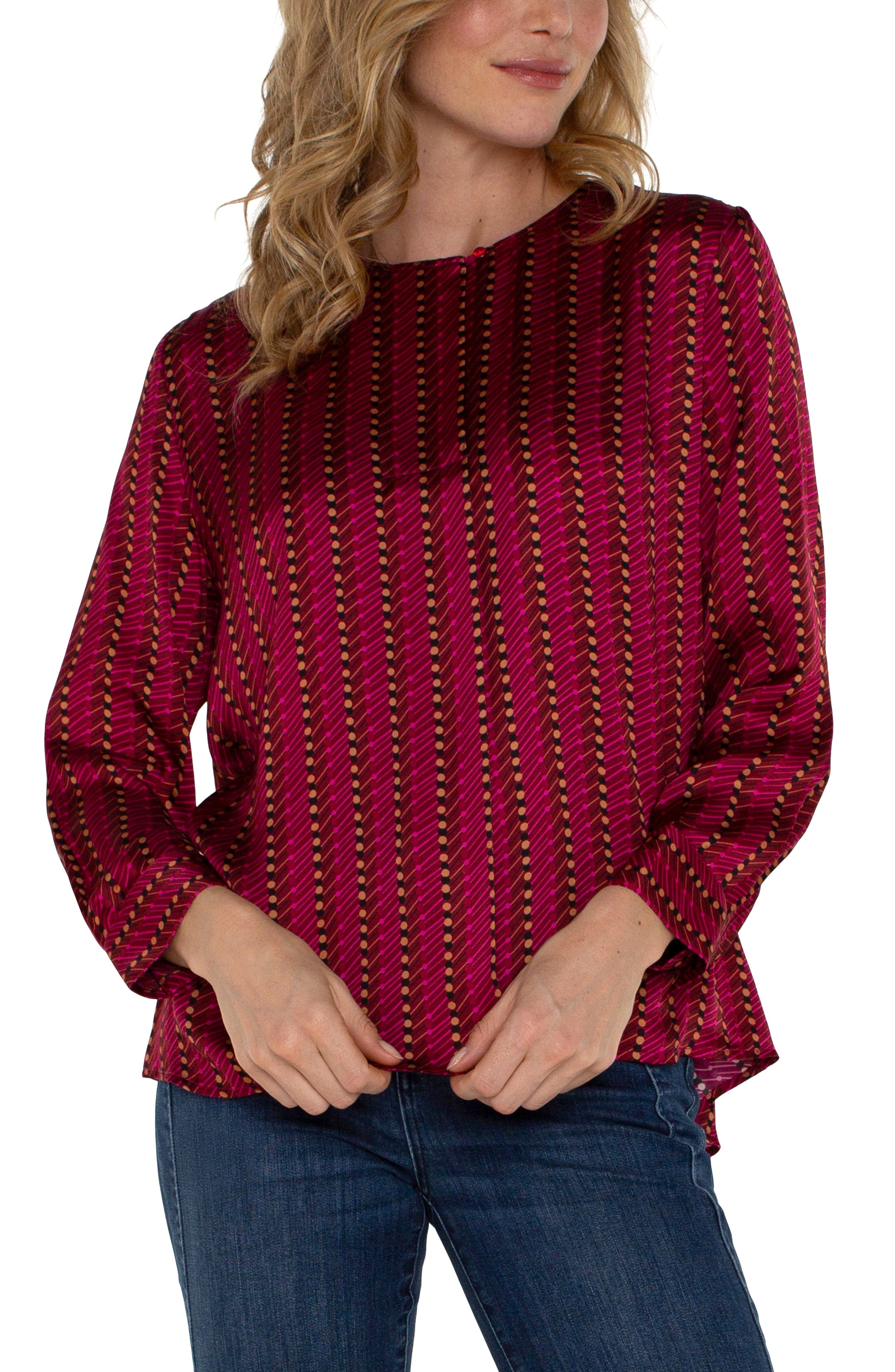 BLOUSE | RUBY DOTTED POPOVER-Tops-LIVERPOOL-SMALL-RUBY RED-Coriander