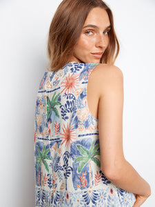 BLOUSE | SLEEVELESS WITH BACK BUTTON DETAIL-Tops-CHARLIE B-Coriander