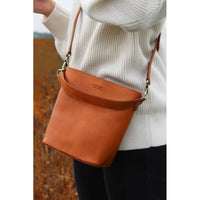 BOBBI BUCKET MIDI | COGNAC CLASSIC LEATHER-Bags & Wallets-OH MY BAG-Coriander