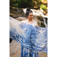 BOHEMIAM SCARF | LET THE LIGHT IN W/ DELFT PRINT-Scarves & Wraps-MARKET OF STARS-Coriander