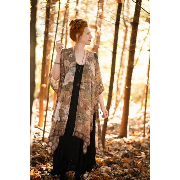 BOHEMIAN GODDESS STARDUSTER KIMONO | DREAM WEAVER-Scarves & Wraps-MARKET OF STARS-Coriander