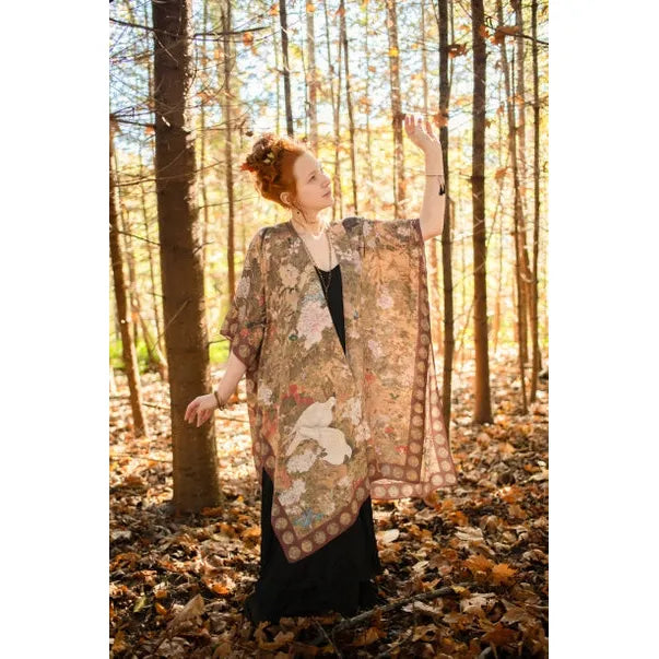 BOHEMIAN GODDESS STARDUSTER KIMONO | DREAM WEAVER-Scarves & Wraps-MARKET OF STARS-Coriander
