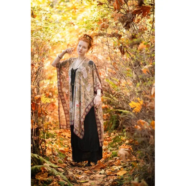 BOHEMIAN GODDESS STARDUSTER KIMONO | DREAM WEAVER-Scarves & Wraps-MARKET OF STARS-Coriander