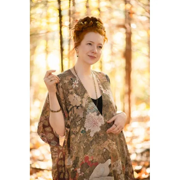 BOHEMIAN GODDESS STARDUSTER KIMONO | DREAM WEAVER-Scarves & Wraps-MARKET OF STARS-Coriander