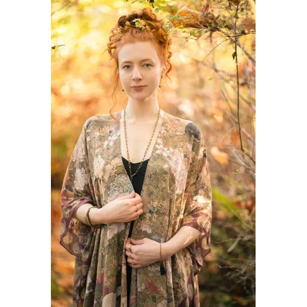 BOHEMIAN GODDESS STARDUSTER KIMONO | DREAM WEAVER-Scarves & Wraps-MARKET OF STARS-Coriander
