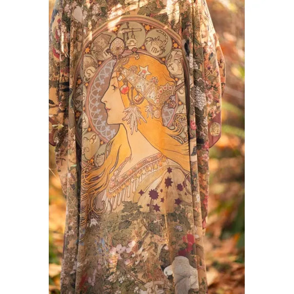BOHEMIAN GODDESS STARDUSTER KIMONO | DREAM WEAVER-Scarves & Wraps-MARKET OF STARS-Coriander