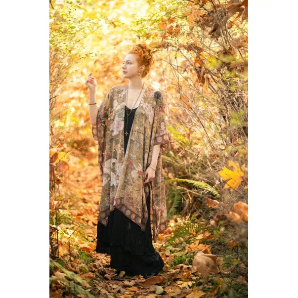 BOHEMIAN GODDESS STARDUSTER KIMONO | DREAM WEAVER-Scarves & Wraps-MARKET OF STARS-Coriander