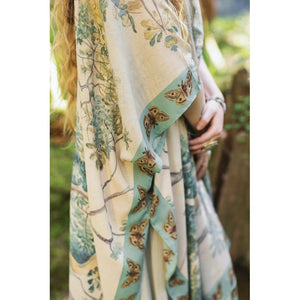 BOHO GODDESS STARDUSTER KIMONO | EARTH & SKY with TREES-Scarves & Wraps-MARKET OF STARS-Coriander