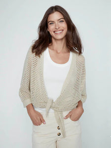 BOLERO SWEATER | LUREX DOLMAN SLEEVE-Jackets & Sweaters-CHARLIE B-Coriander