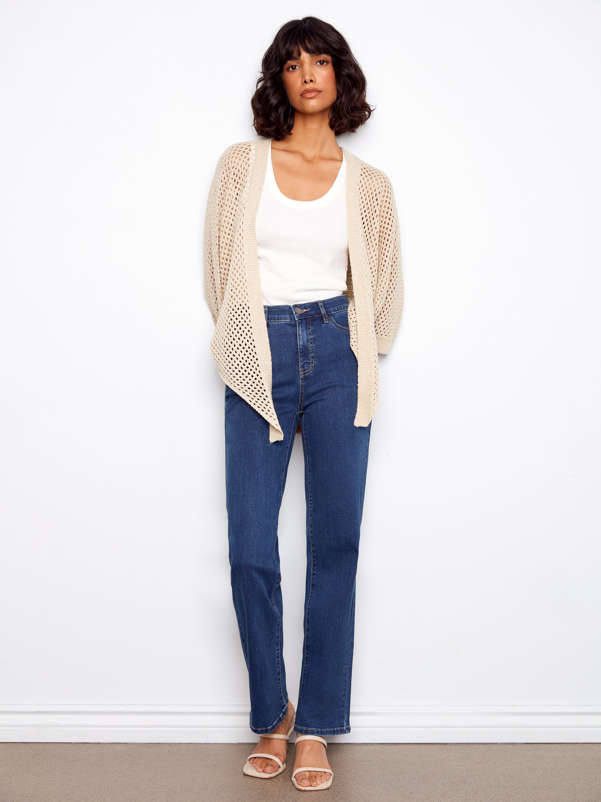 BOLERO SWEATER | LUREX DOLMAN SLEEVE-Jackets & Sweaters-CHARLIE B-Coriander