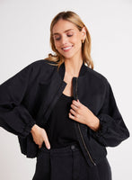 BOMBER JACKET | CHLOE CLEAN-Jackets & Sweaters-BELLA DAHL-SMALL-Black-Coriander