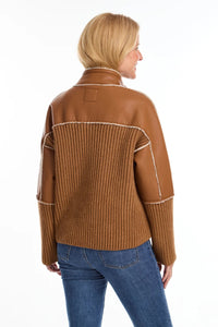 BONDED SHERPA SWEATER JACKET-Jackets & Sweaters-FRENCH DRESSING JEANS-Coriander