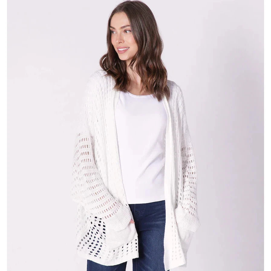 BONFIRE CARDI-Jackets & Sweaters-ASTRID-SMALL-WHITE-Coriander