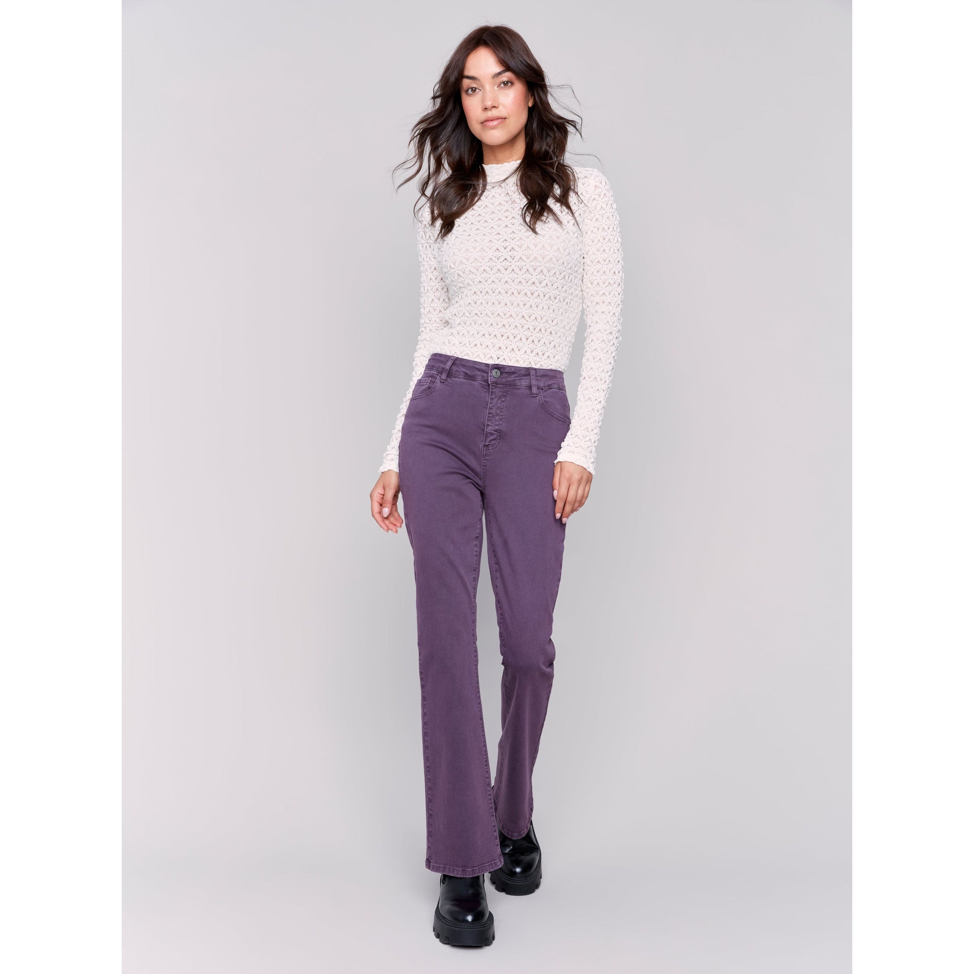 BOOTCUT LEG PANT-Denim-CHARLIE B-2-PLUM-Coriander