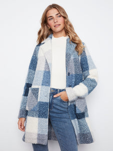 BOUCLE TAILORED COAT | PLAID-Jackets & Sweaters-CHARLIE B-Coriander
