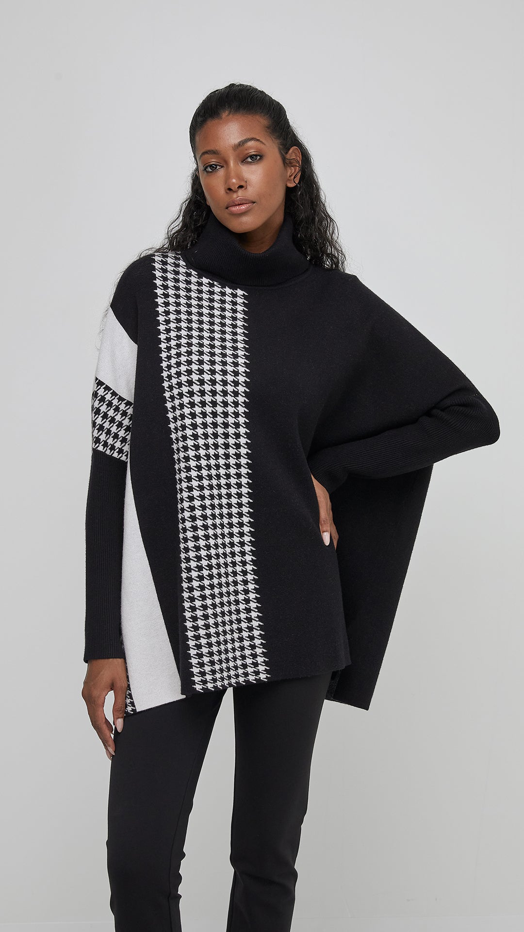 BOXY HOUNDSTOOTH SWEATER-Jackets & Sweaters-UCHUU-ONE-BLACK MILK-Coriander