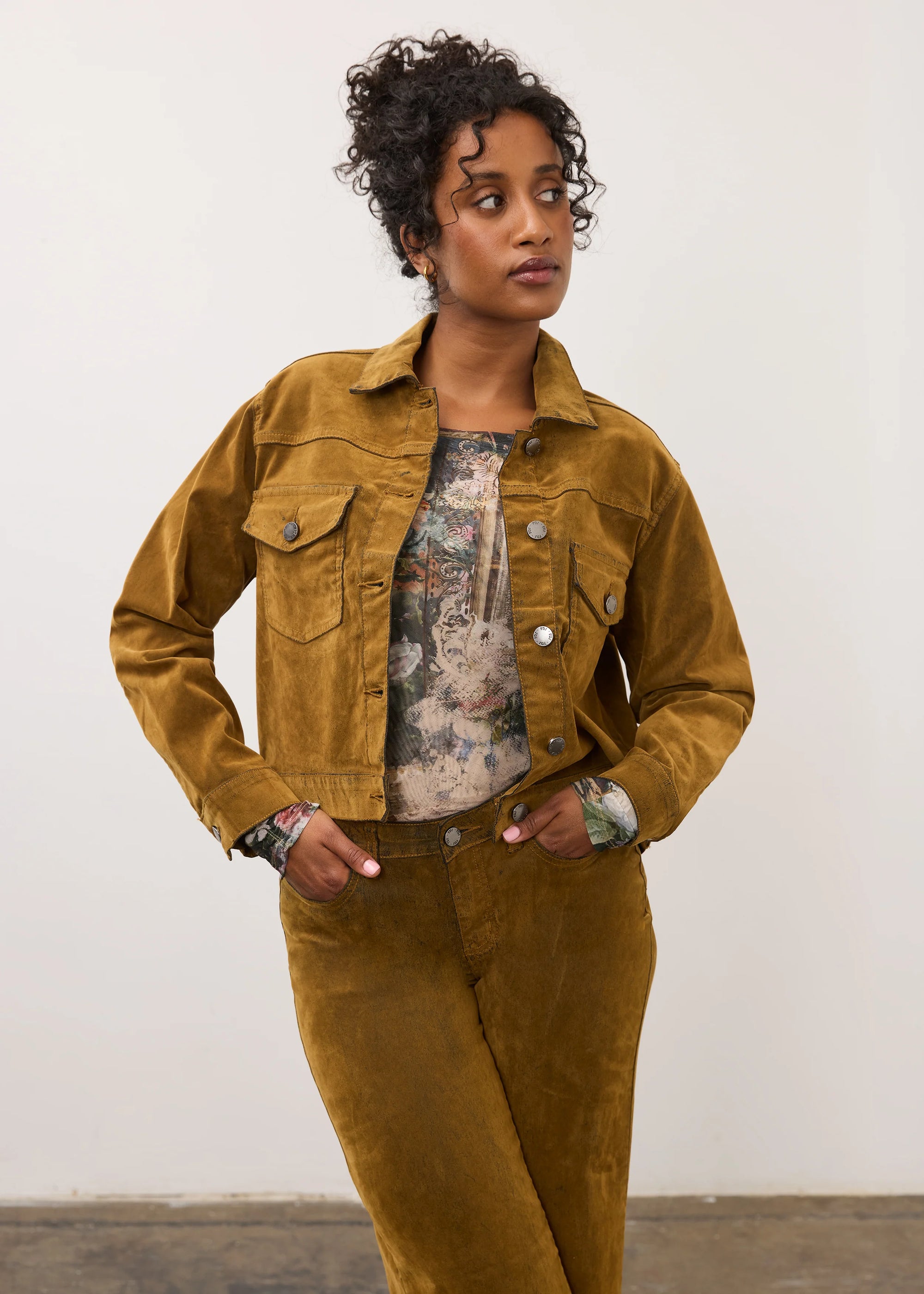 BOXY JACKET | HI-LOW: BRASS-Jackets & Sweaters-FRENCH DRESSING JEANS-SMALL-BRASS-Coriander