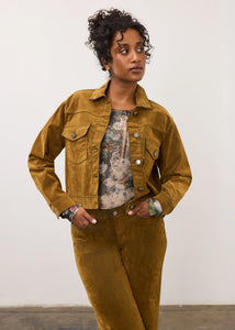 BOXY JACKET | HI-LOW: BRASS-Jackets & Sweaters-FRENCH DRESSING JEANS-SMALL-BRASS-Coriander