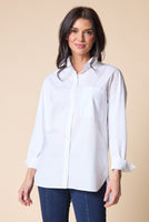 BOYFRIEND SHIRT | KNIT MIX-Tops-HABITAT-XSMALL-WHITE-Coriander