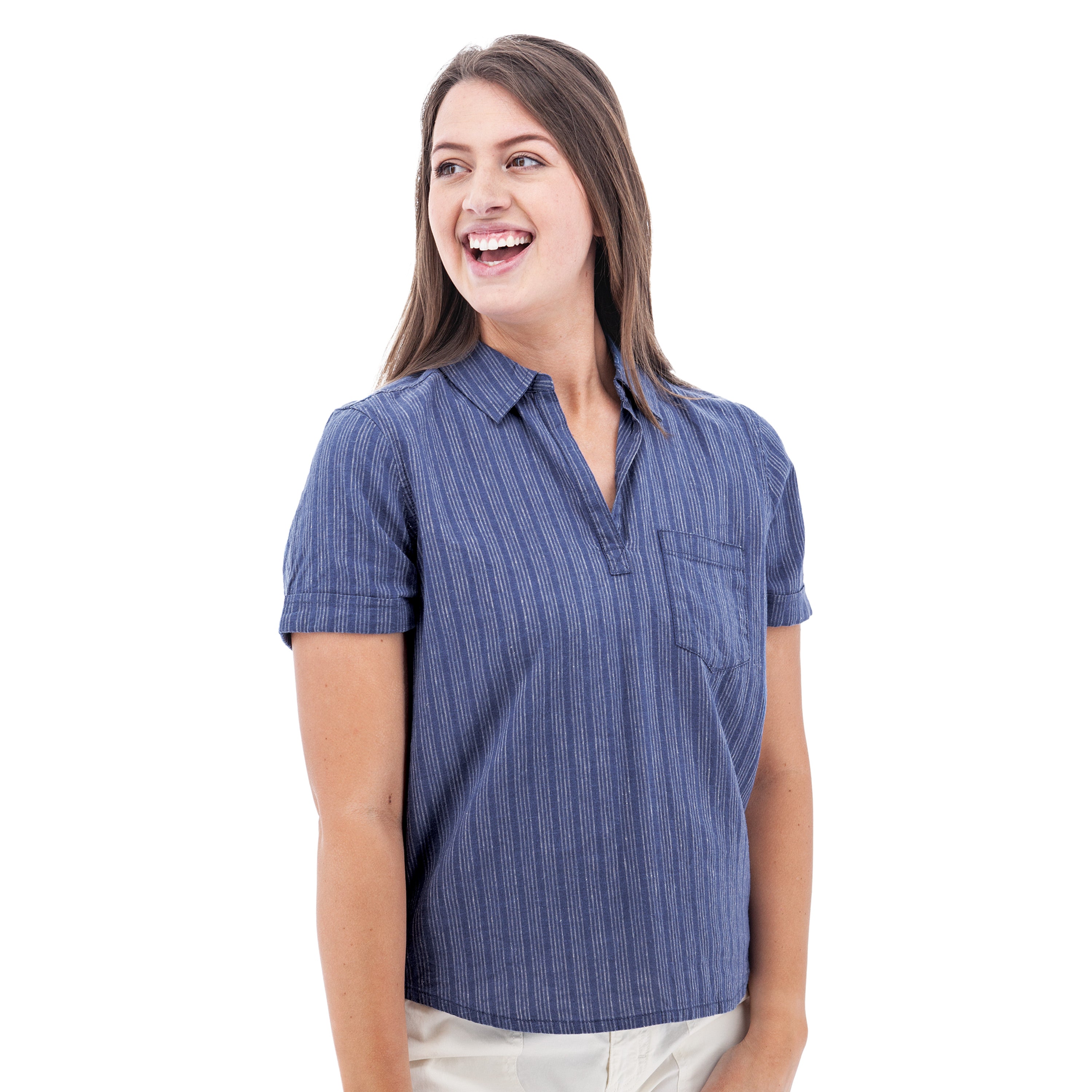 BREEZY POPOVER CAMP SHIRT-Top-AVENTURA-Coriander
