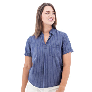 BREEZY POPOVER CAMP SHIRT-Top-AVENTURA-Coriander