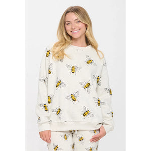 BUMBLEBEE SWEATSHIRT-Tops-SM WARDROBE-SMALL-Coriander